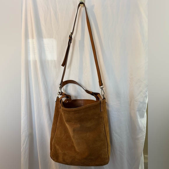 ILDUCA tan/brown leather and suede hobo/slouchy purse. - Picture 1 of 9